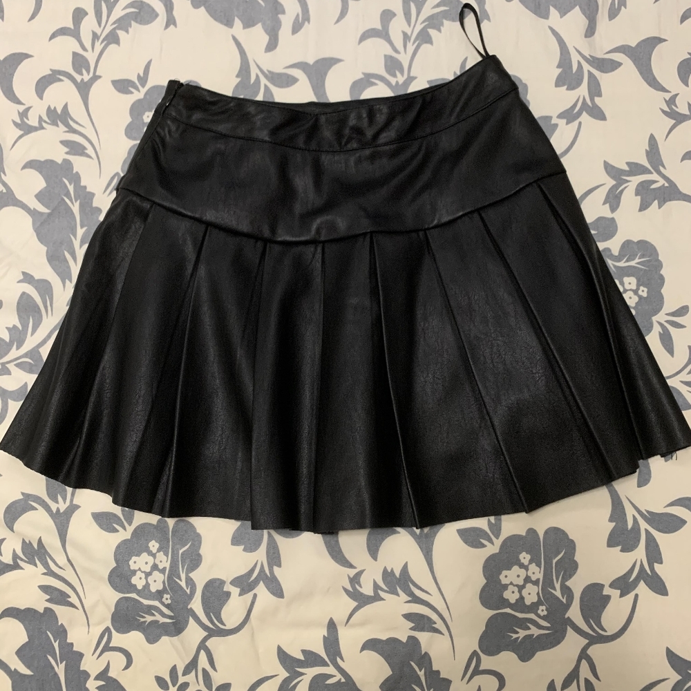 Leather skort